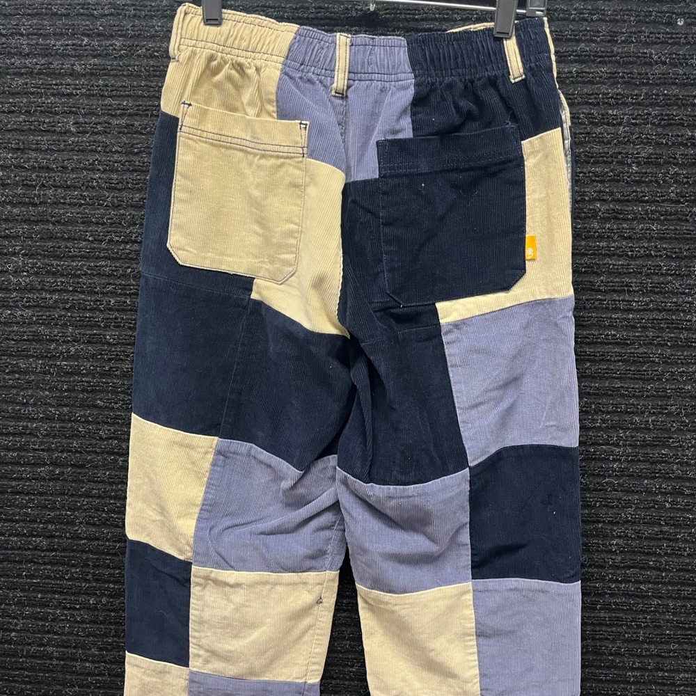 Urban Outfitters Patchwork Corduroy Pants Navy Blue Tan Colorblock Mens Small - Picture 4 of 10